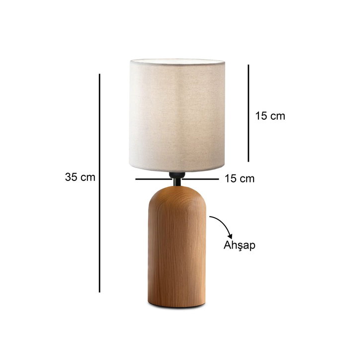 Opviq Lámpara de Mesa de Madera en Color Crema Opviq Lámpara de Mesa de Madera en Color Crema